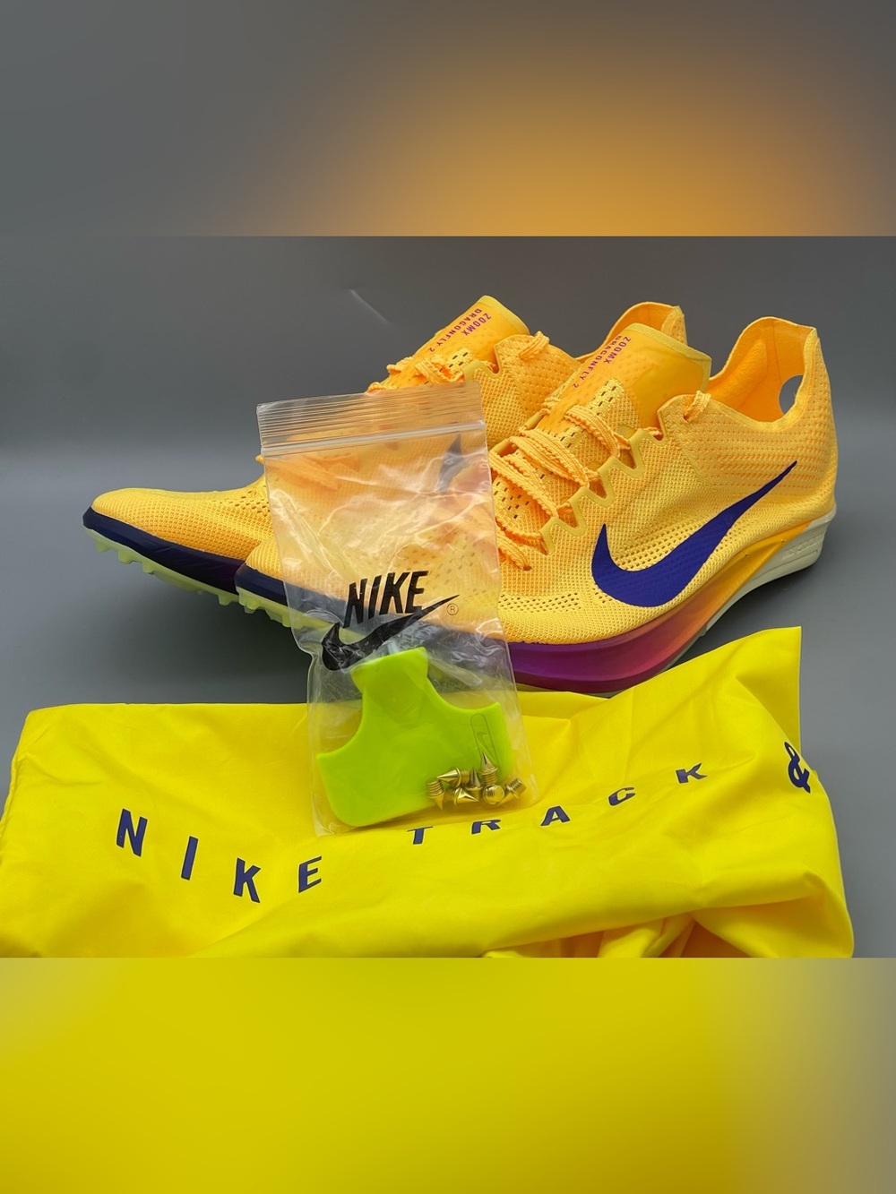 Nike ZoomX Dragonfly 2 Track Field Spikes Citron Pulse FD8413-800 Sz 10 & 12 NEW